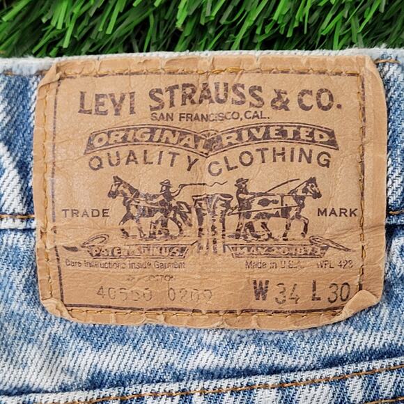 Vintage LEVIS 550 Tapered Baggy Jeans 32x29 Acid-Wash USA - Picture 5 of 16